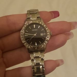 Silver women's Seiko watch